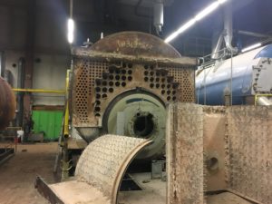 Dampfkesseldemontage bei der Bitburger Brauerei