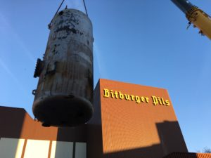 Dampfkesseldemontage bei der Bitburger Brauerei